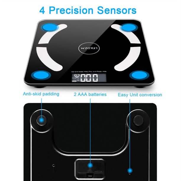 Digital Bathroom Wireless Fat Smart BMI Body Composition Analyzer Health Monitor Sync Data