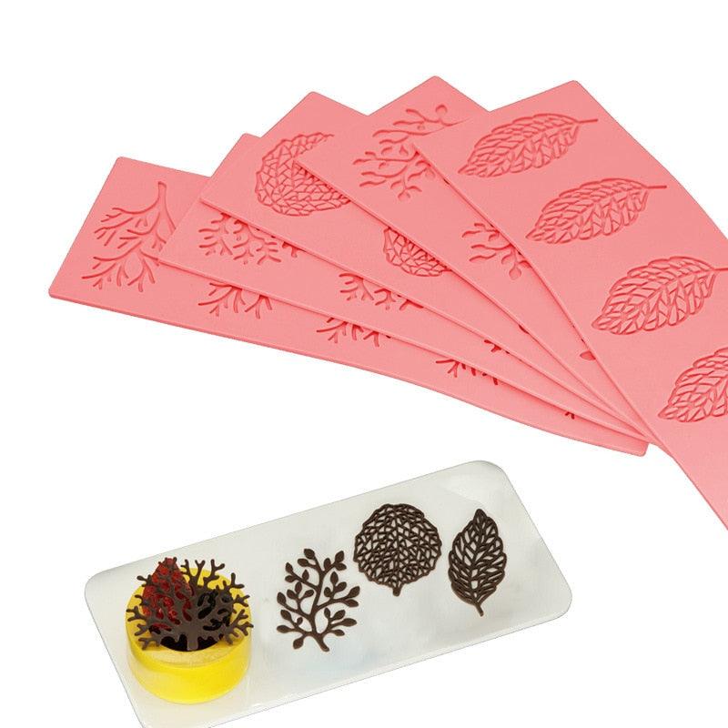 Leaf Cake Mold Coral Leaves Decorative Lace Mat Sugar Craft Silicone Pad Fondant Moulds Decorating Tools Baking Accessories Leaf Mold Fondant Leaf 3D Cake Decorations Styling Chocolate Sugar Cookie Cutter Set Silicone Mold