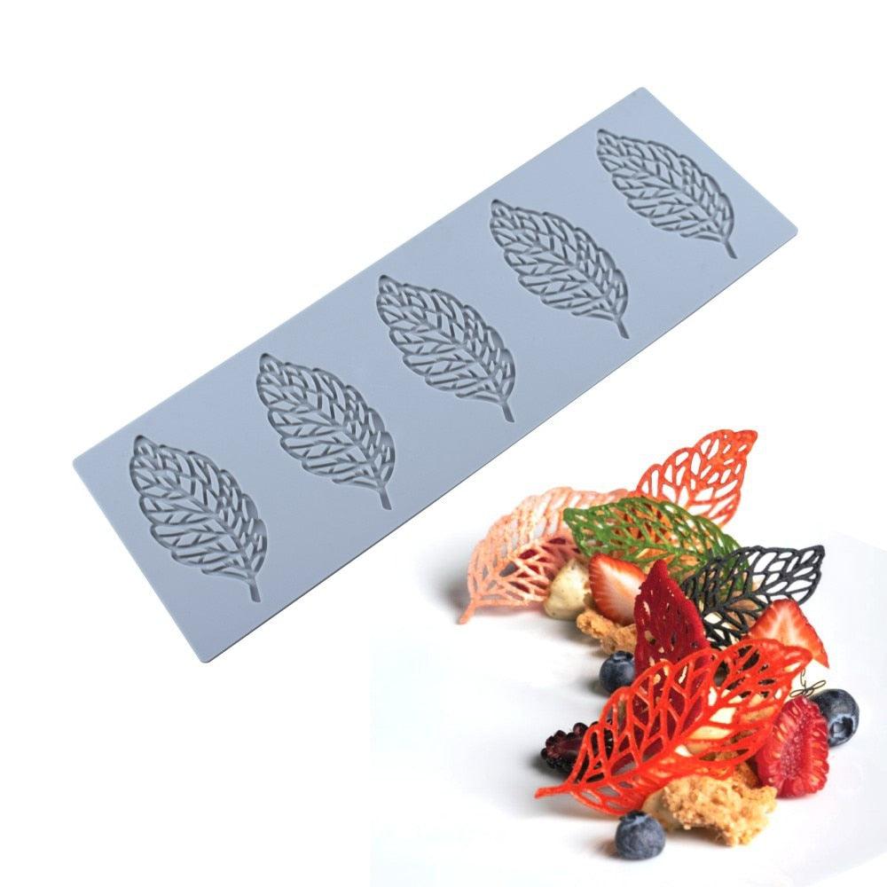 Leaf Cake Mold Coral Leaves Decorative Lace Mat Sugar Craft Silicone Pad Fondant Moulds Decorating Tools Baking Accessories Leaf Mold Fondant Leaf 3D Cake Decorations Styling Chocolate Sugar Cookie Cutter Set Silicone Mold