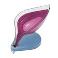 Leaf Shape Soap Box Bathroom soap holder Dish Storage Plate Tray Bathroom Soap Holder Case Bathroom Supplies bathroom gadgets Drainage Soap Holder-Leaf Soap Storage Box-Vertical Manual Soap Holder-Suction Cup Drain Soap Box for Shower Bathroom Kitchen