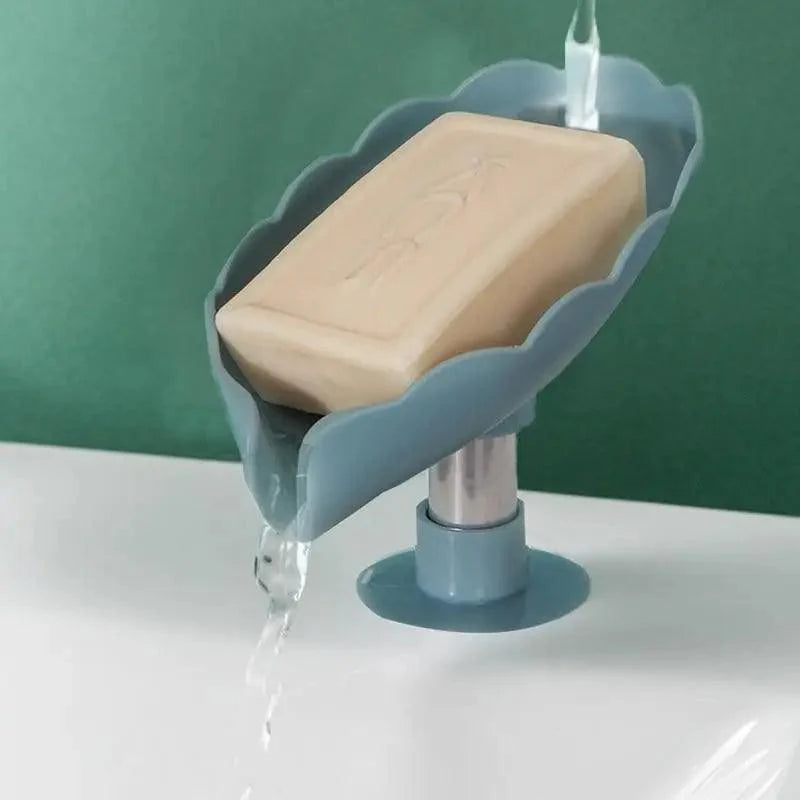 Leaf Shape Soap Box Drain Soap Holder Box Kichen Bathroom Accessories Toilet Laundry Soap Box Bathroom Supplies Tray Gadgets Soap Holder Leaf-Shape Self Draining Soap Dish Holder Not Punched Easy Clean Bar Soap Holder With Suction Cup Soap Dish