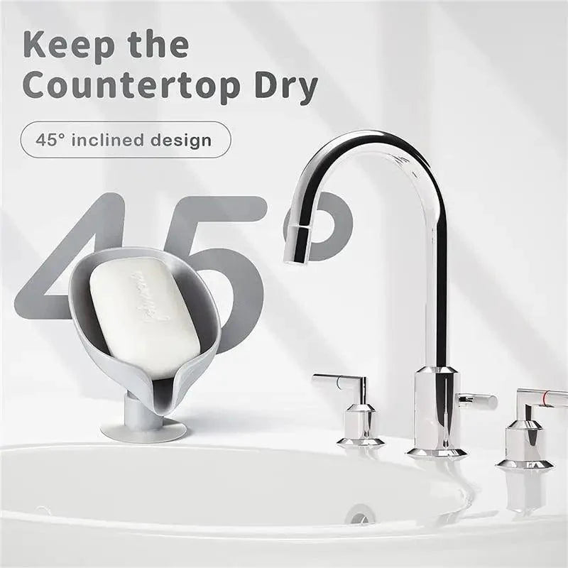 Leaf Shape Soap Box Drain Soap Holder Box Kichen Bathroom Accessories Toilet Laundry Soap Box Bathroom Supplies Tray Gadgets Soap Holder Leaf-Shape Self Draining Soap Dish Holder Not Punched Easy Clean Bar Soap Holder With Suction Cup Soap Dish
