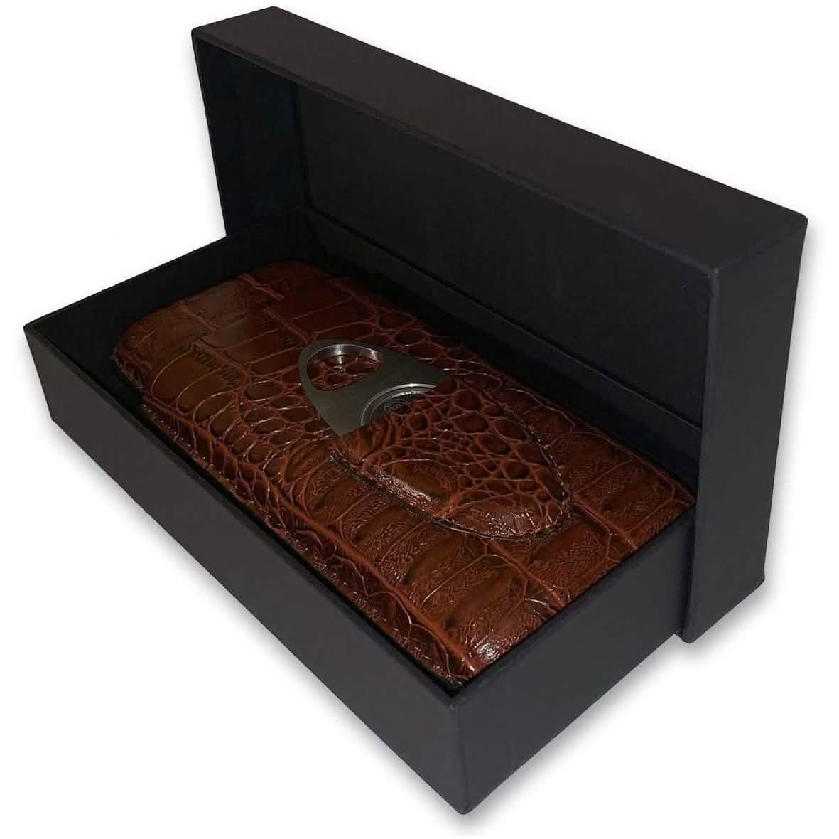 Leather Cigar Case by Mulling Room with Stainless Steel Cutter