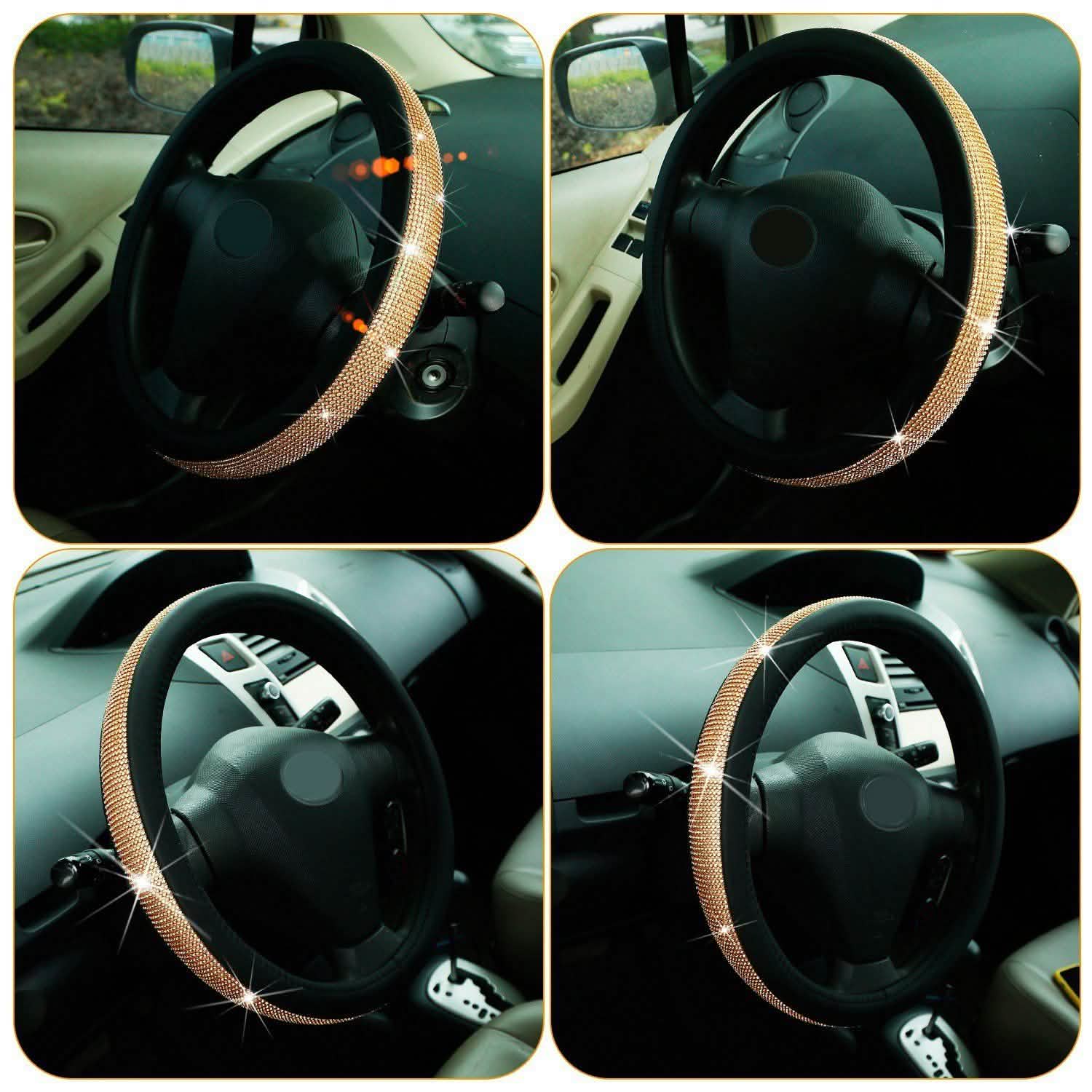 Leather Diamond Rhinestone Car SUV Steer Protector