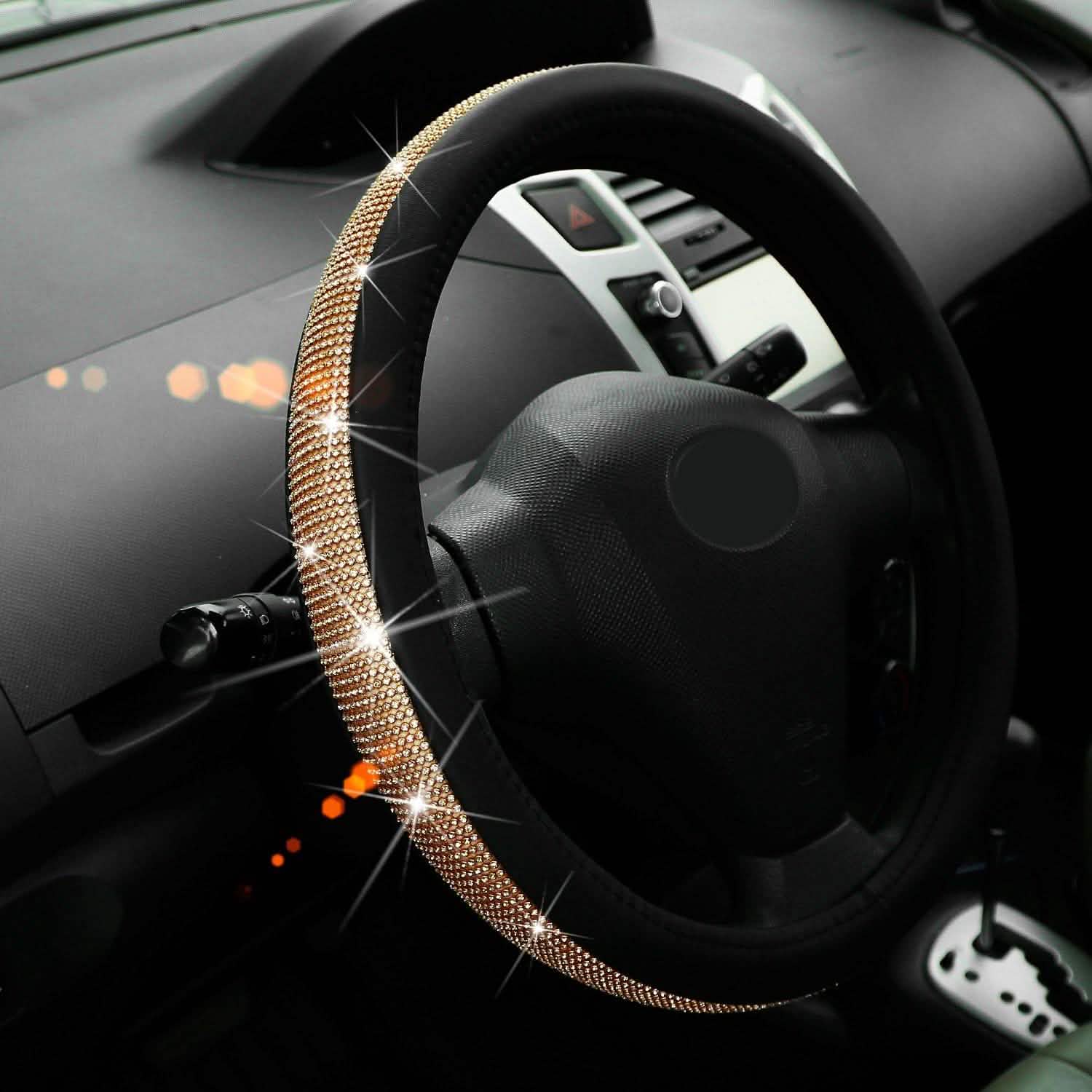 Leather Diamond Rhinestone Car SUV Steer Protector