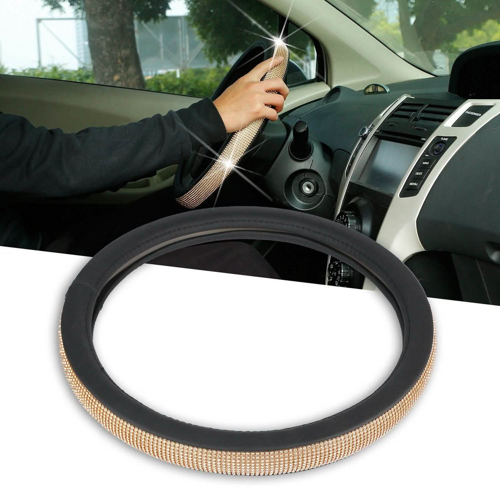 Leather Diamond Rhinestone Car SUV Steer Protector