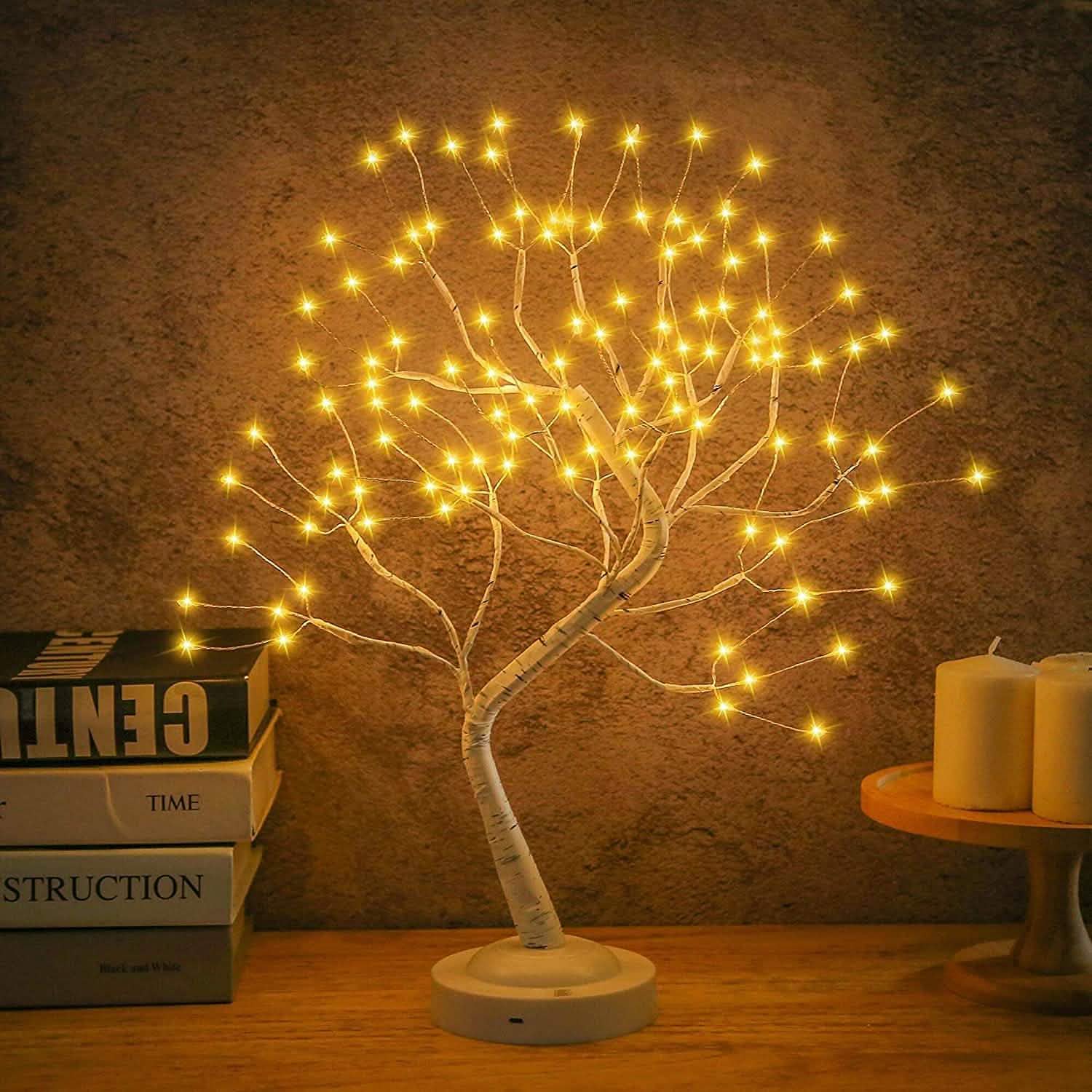 LED Artificial Twig Tree Light Tabletop Bonsai Lamp