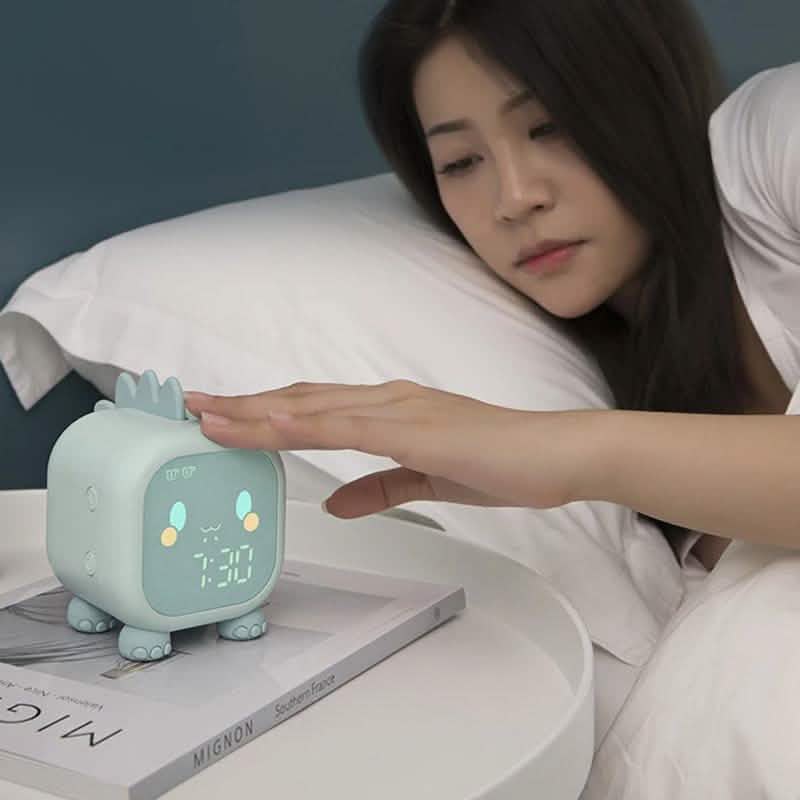 Led Cartoon Alarm Clock Voice Control Digital