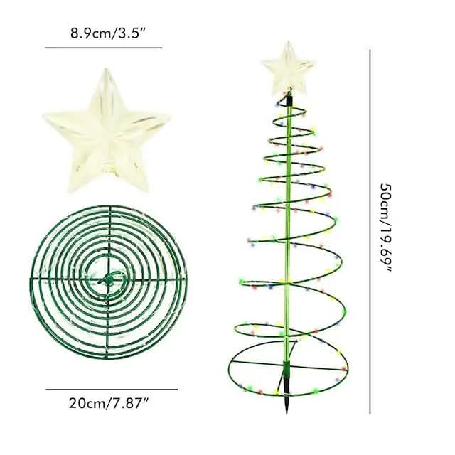 LED Christmas Tree Outdoor Solar Ground Plug Lights