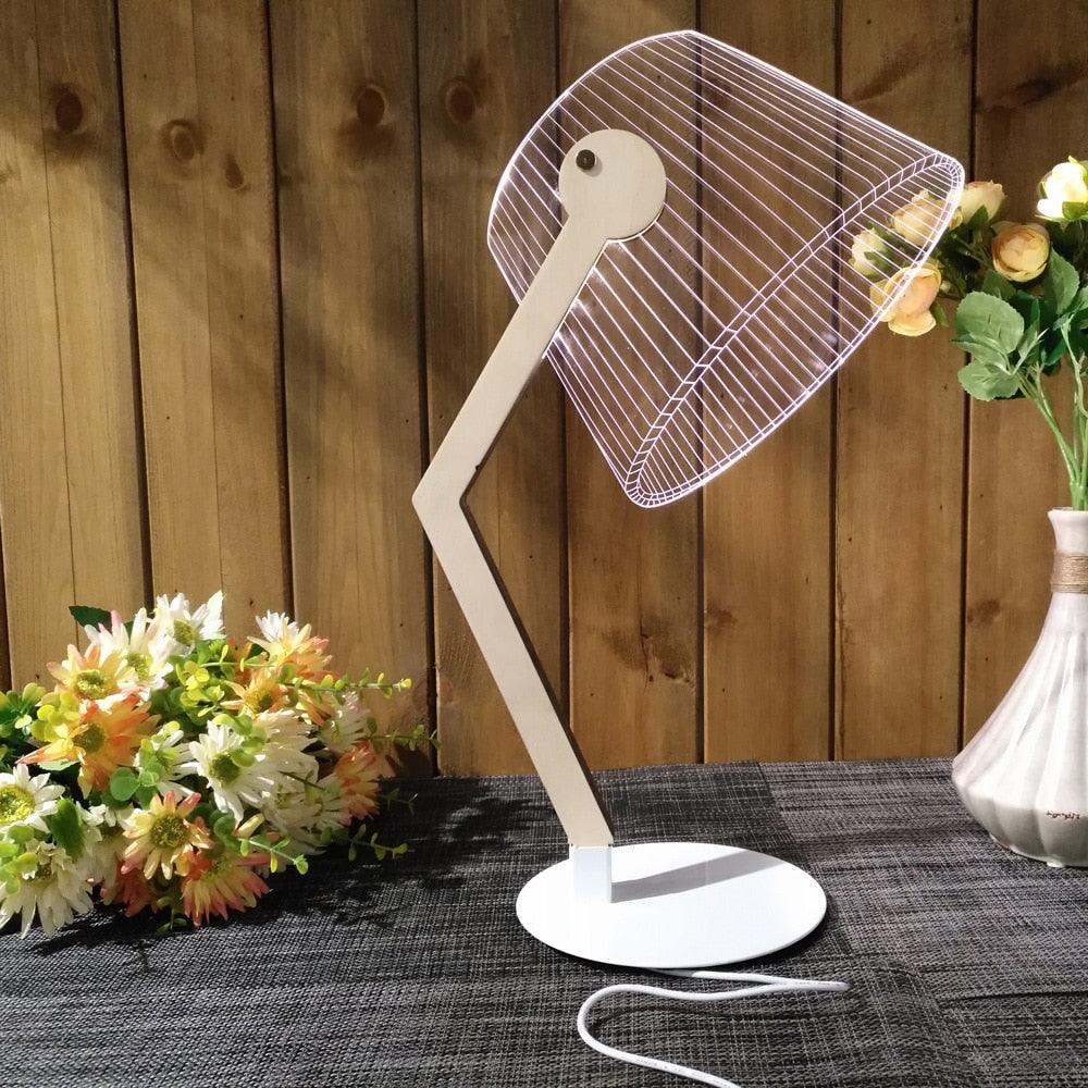 LED Creative Desk Lamp Three-Dimensional Acrylic LED Small Night Lamp Bedside Bedroom 3D Decorative Table Lamp Cute Study Lamps for Bedroom Décor and Ideal Gift
