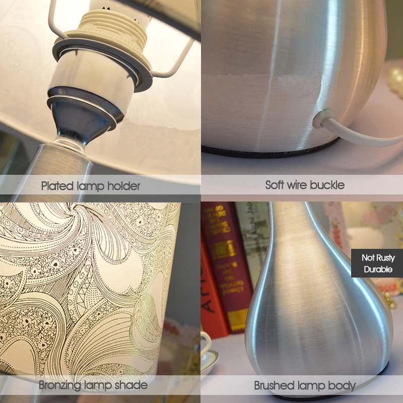 LED Desk Lamp with E27 Bulb 110V-240V Modern Bedside Lamps Table Lamps For  Indoor Bedroom / Living Room Lighting White Light Decorative Study Lamps for Bedroom Décor