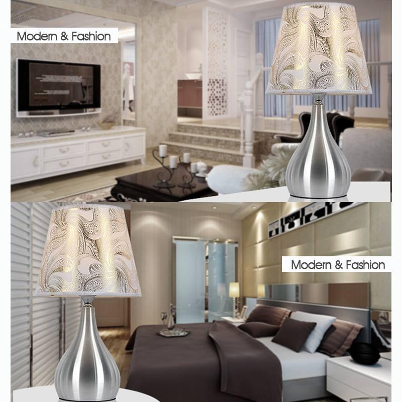LED Desk Lamp with E27 Bulb 110V-240V Modern Bedside Lamps Table Lamps For  Indoor Bedroom / Living Room Lighting White Light Decorative Study Lamps for Bedroom Décor