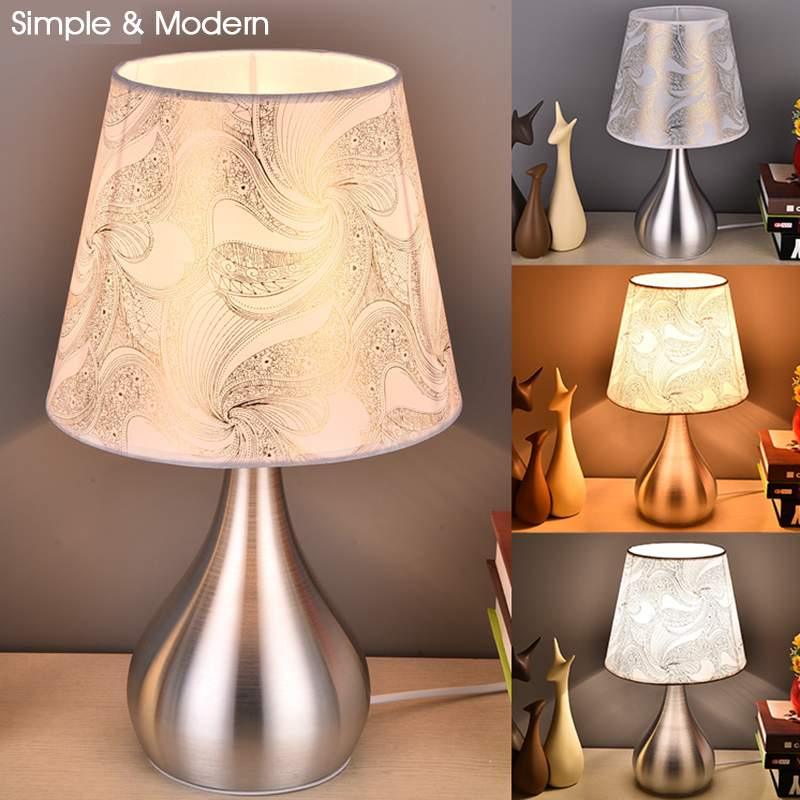 LED Desk Lamp with E27 Bulb 110V-240V Modern Bedside Lamps Table Lamps For  Indoor Bedroom / Living Room Lighting White Light Decorative Study Lamps for Bedroom Décor