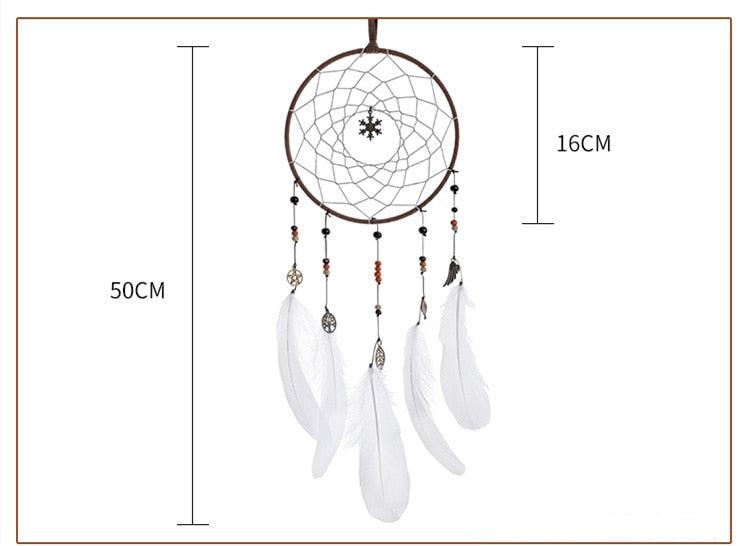 LED Dream Catcher Lamp Flying Wind Chimes Lighting Dream-catcher Handmade Ornaments Traditional Gifts Feather Pendant Romantic Creative Wall Hanging Home Wall Decoration Ornament Craft Native American Style