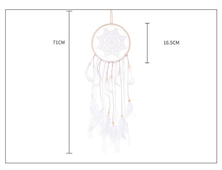 LED Dream Catcher Lamp Flying Wind Chimes Lighting Dream-catcher Handmade Ornaments Traditional Gifts Feather Pendant Romantic Creative Wall Hanging Home Wall Decoration Ornament Craft Native American Style