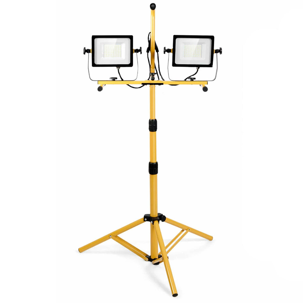 LED Dual-Head Work Light with Adjustable Tripod Stand