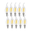 LED Filament Bulb E14 4W/6W AC220V Glass Shell 360 Degree C35 Edison Retro Candle Light Warm/Cold White  LED Candelabra Bulb 25W Equivalent 250 Lumens, 3000K Soft White 2W Filament Dimmable LED Chandelier Light Bulbs