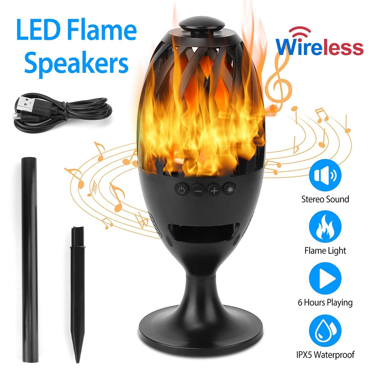 LED Flame Speakers Torch