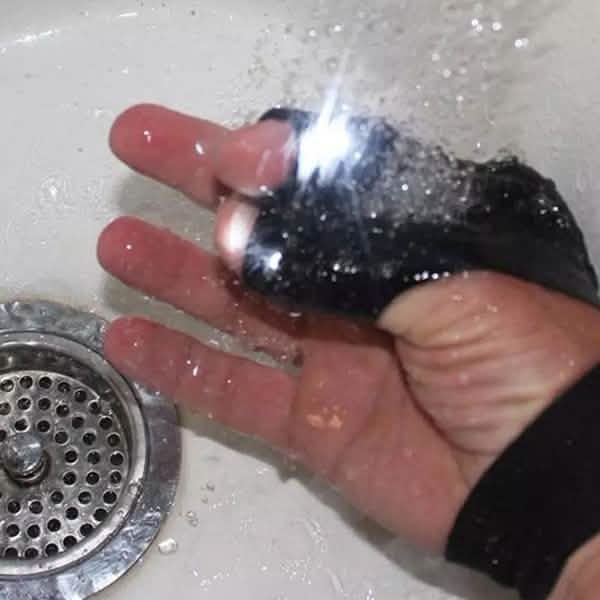 LED Flashlight Magic Strap Fingerless Gloves with 2 LED Light