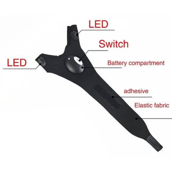 LED Flashlight Magic Strap Fingerless Gloves with 2 LED Light