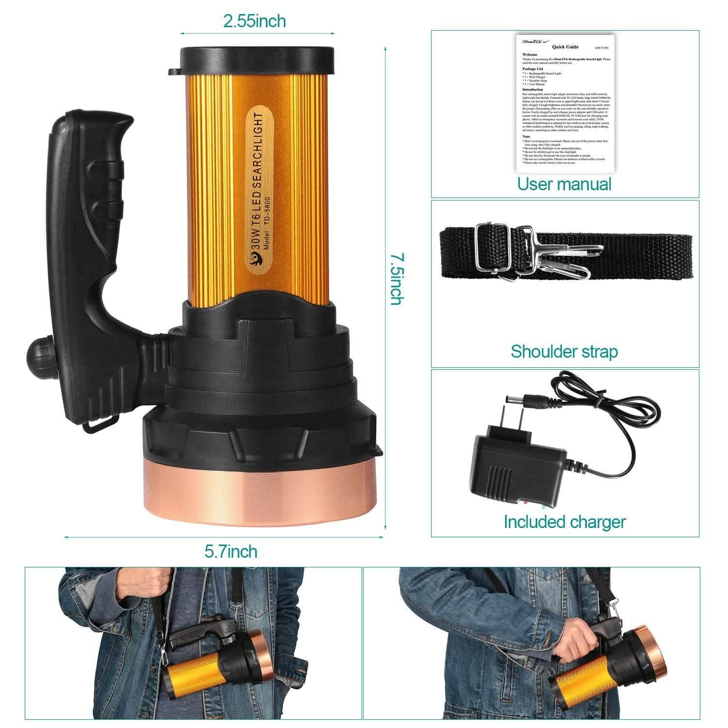 LED Flashlights IPX6 Waterproof Handheld Night Lights