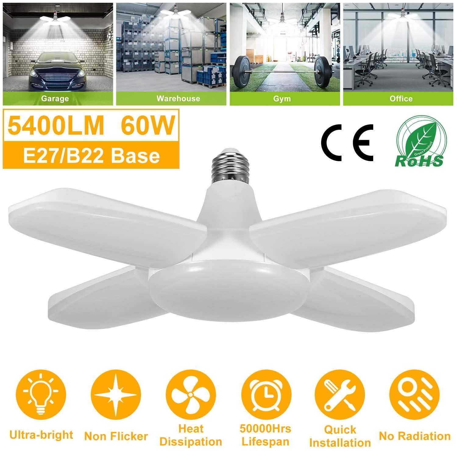 LED Garage Light E27/B22 60W
