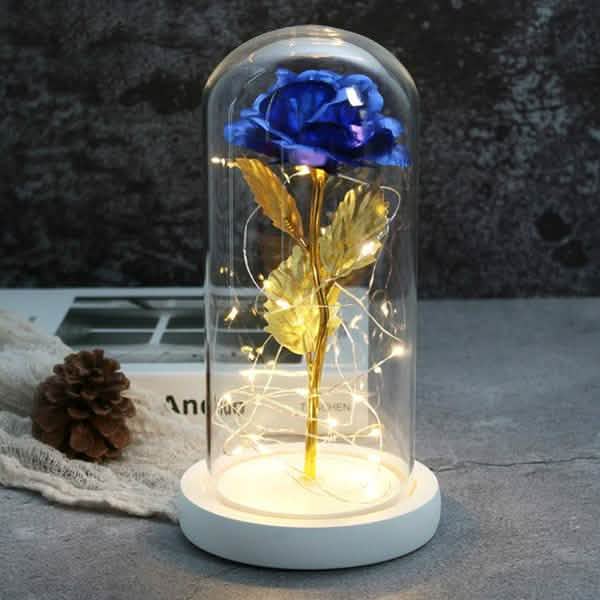 LED Glass Cover Simulation Foil Rose Flower