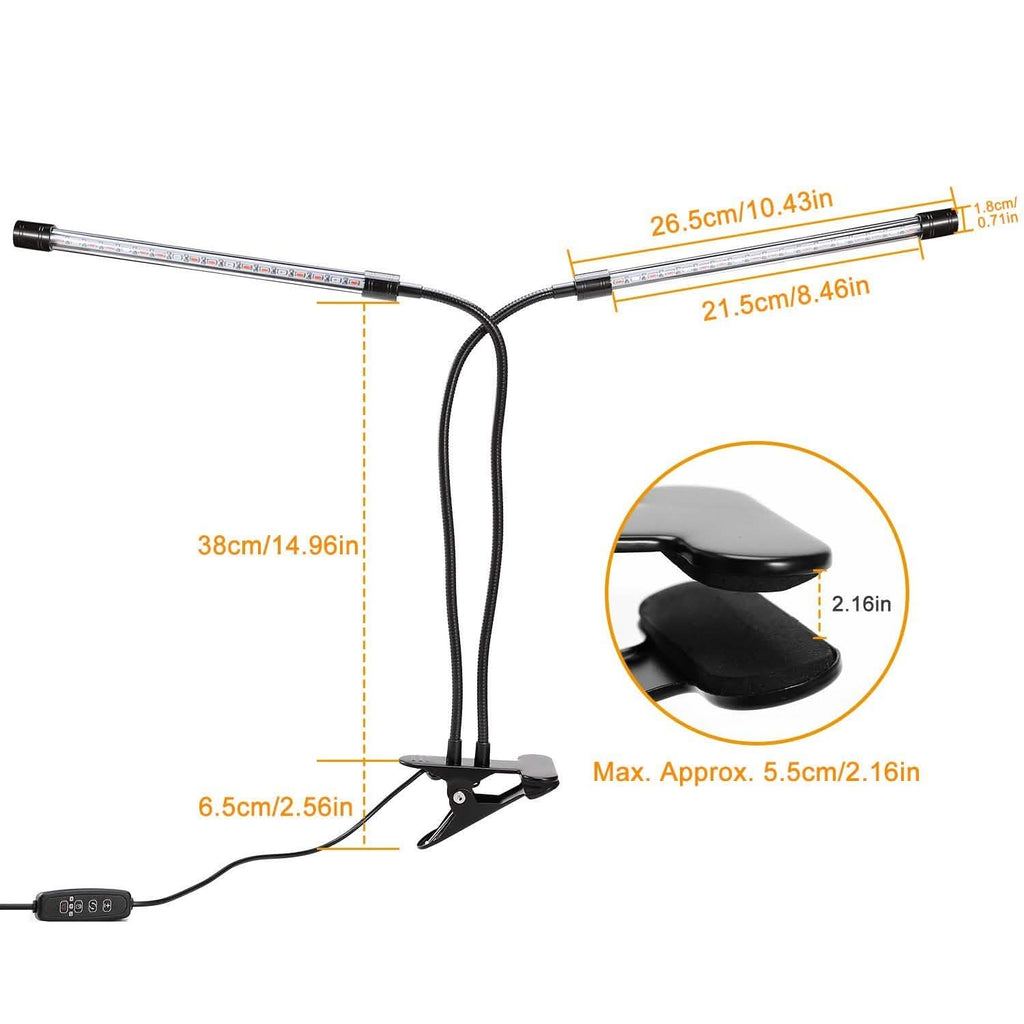 LED Grow Light Dual Head Lamp