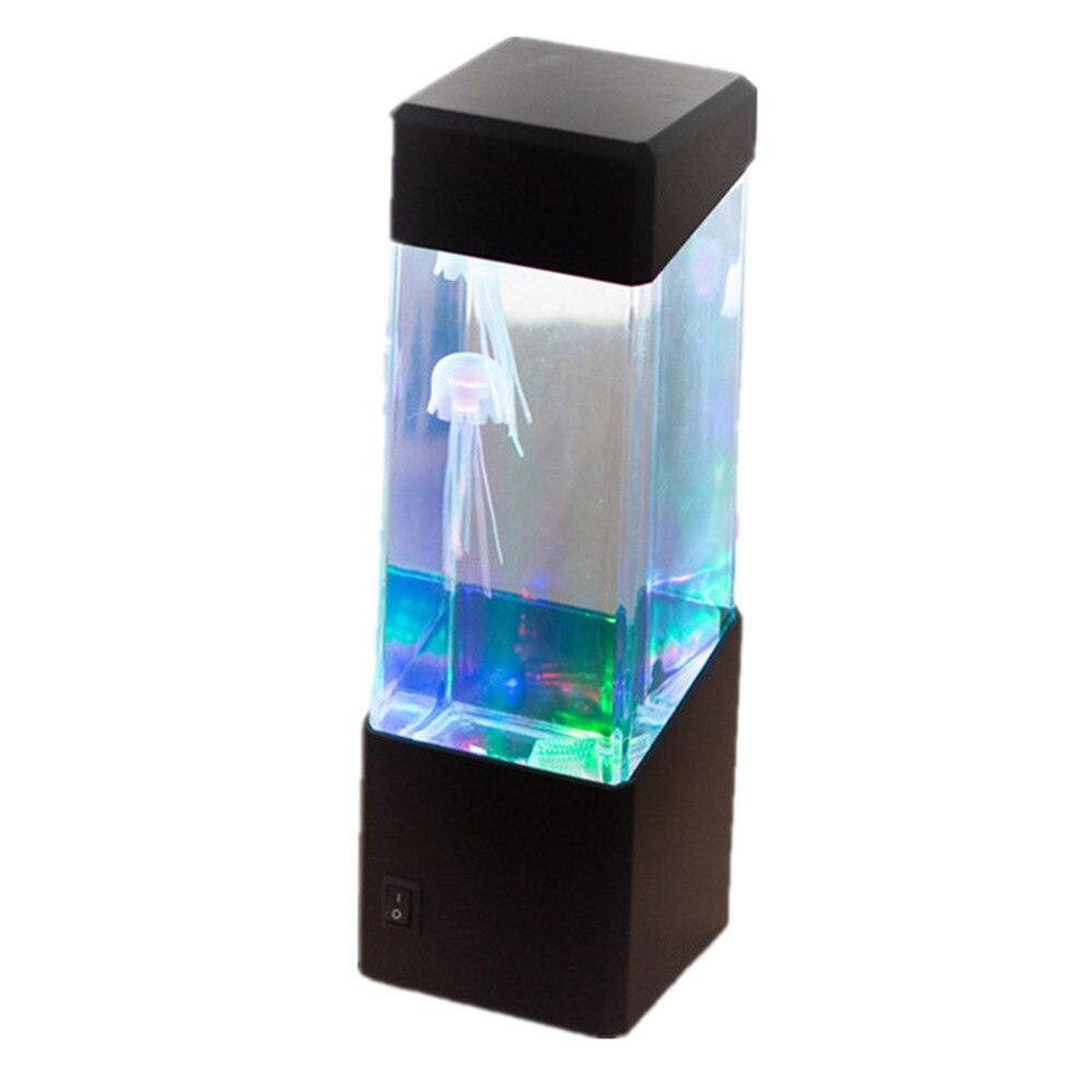 LED Jellyfish Night Light Tank Aquarium Style LED Lamp Sensory Autism Lava Lamp LED Desk Lamp Home Décor USB Power Cute Study Lamps for Bedroom Décor