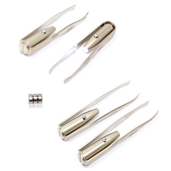 Led Light Eyelash Eyebrow Hair Removal Tweezers