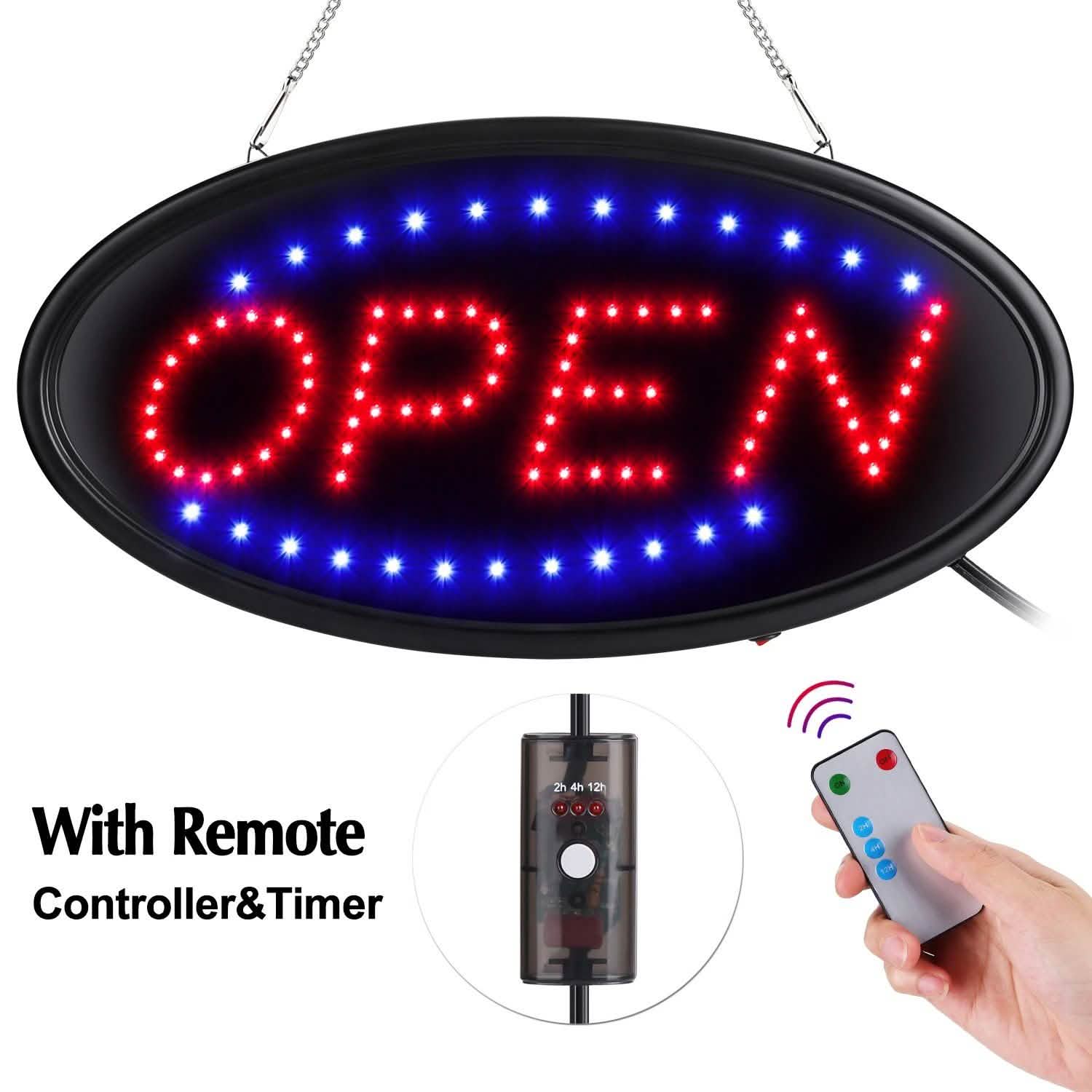 LED Open Sign Advertisement Board Electric Display with Remote Control and Timing Function