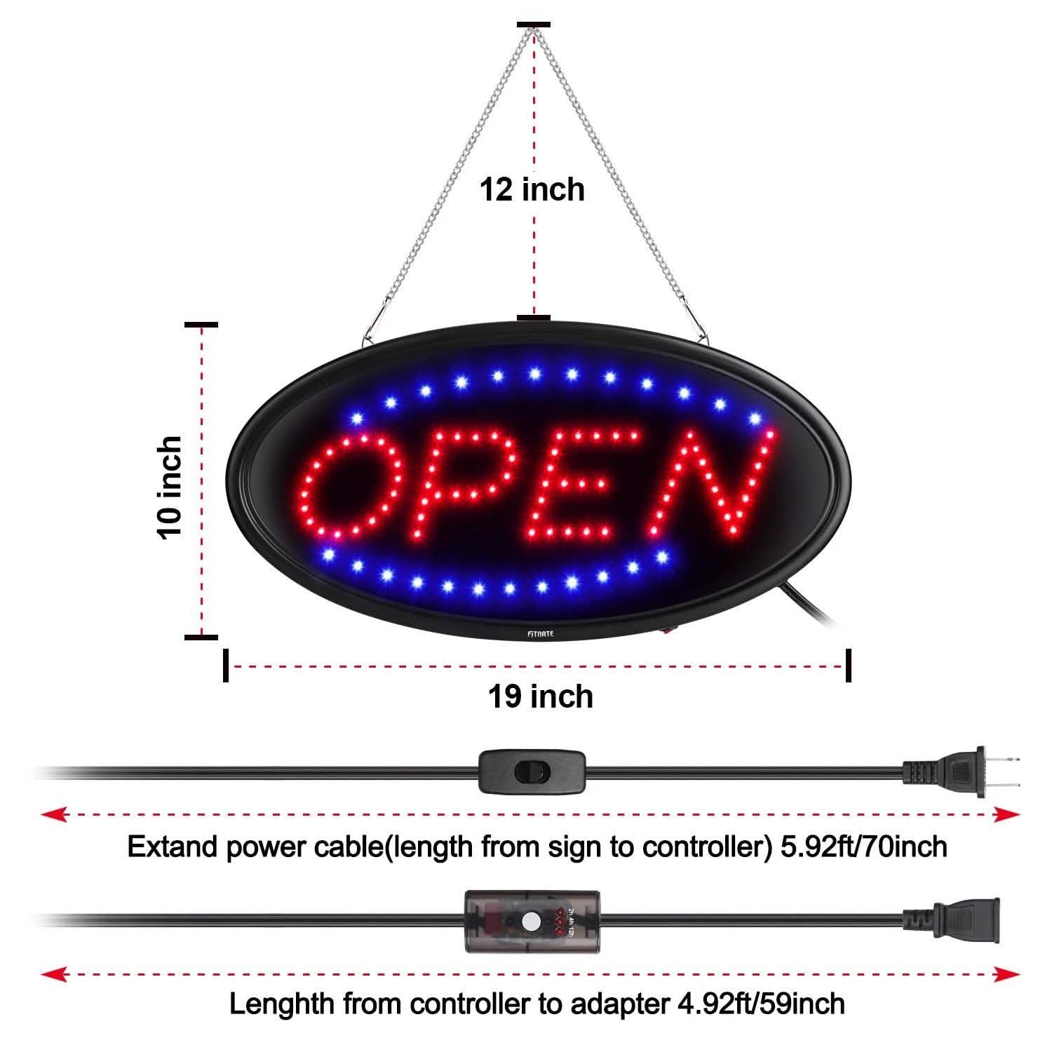 LED Open Sign Advertisement Board Electric Display with Remote Control and Timing Function