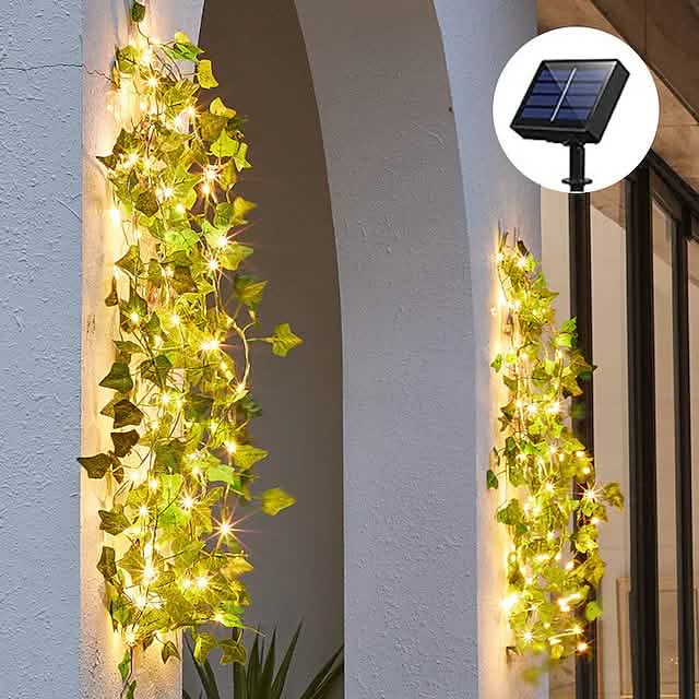 LED Solar Ivy Leaf String Light