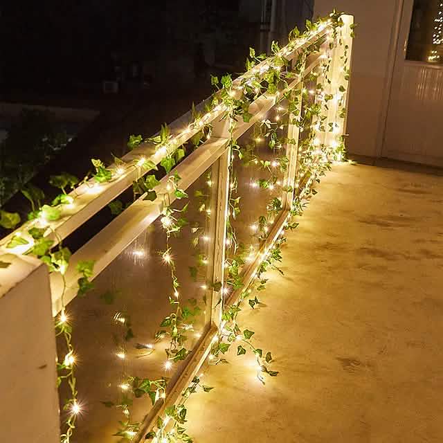LED Solar Ivy Leaf String Light