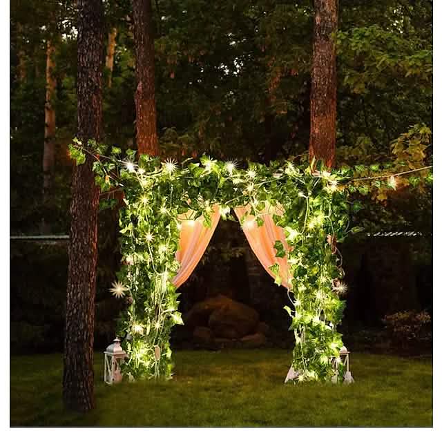 LED Solar Ivy Leaf String Light