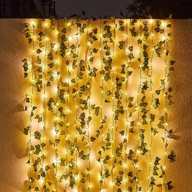 LED Solar Ivy Leaf String Light
