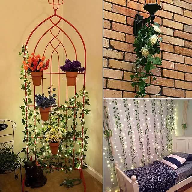 LED Solar Ivy Leaf String Light