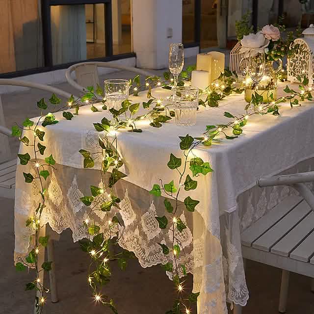 LED Solar Ivy Leaf String Light