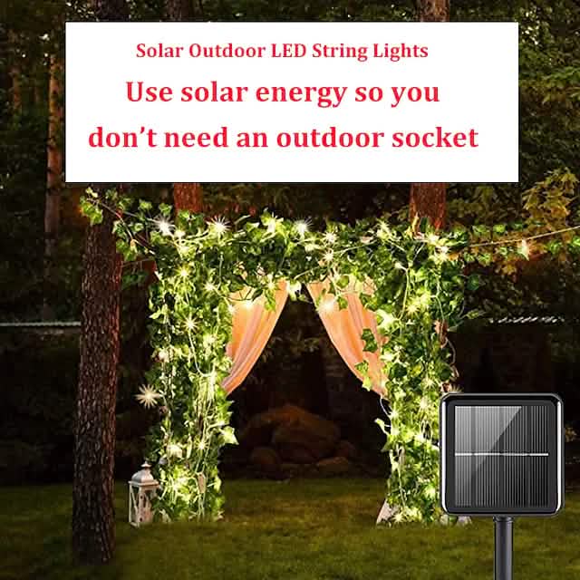 LED Solar Ivy Leaf String Light