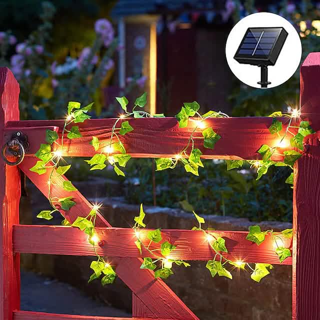 LED Solar Ivy Leaf String Light