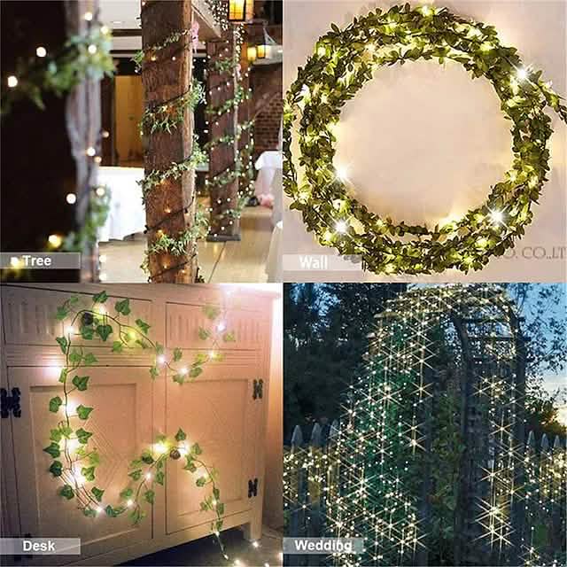 LED Solar Ivy Leaf String Light