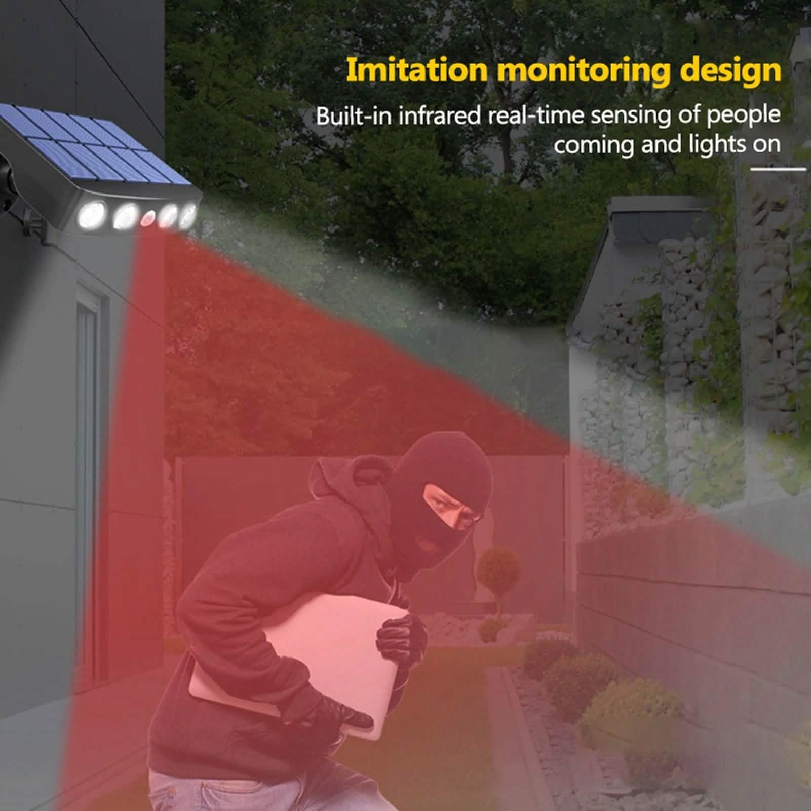 LED Solar Powered Wall Light Rotatable Waterproof Motion-Sensor Lights
