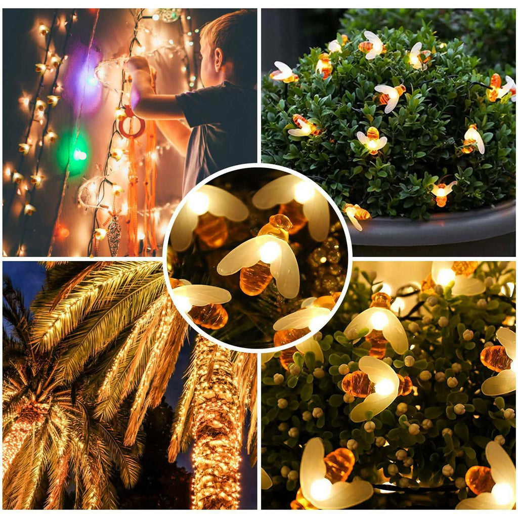 LED Solar String Bee Lights 30 Honeybees
