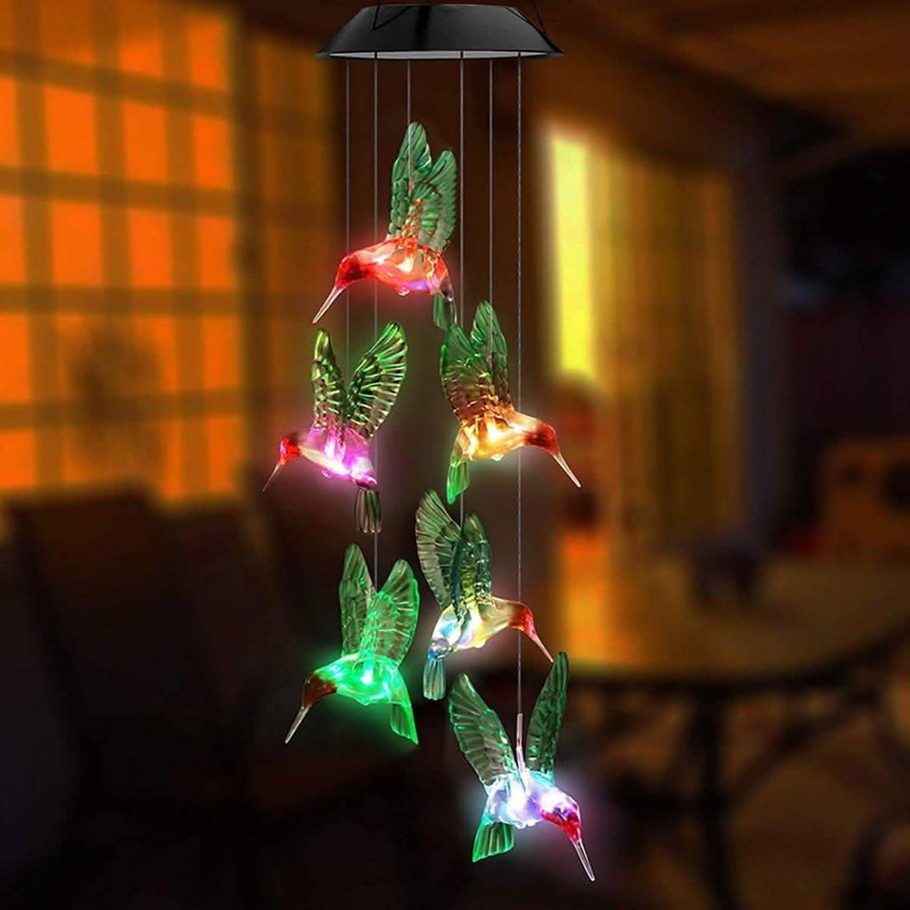 LED Solar String Lights Hummingbird Wind Chime