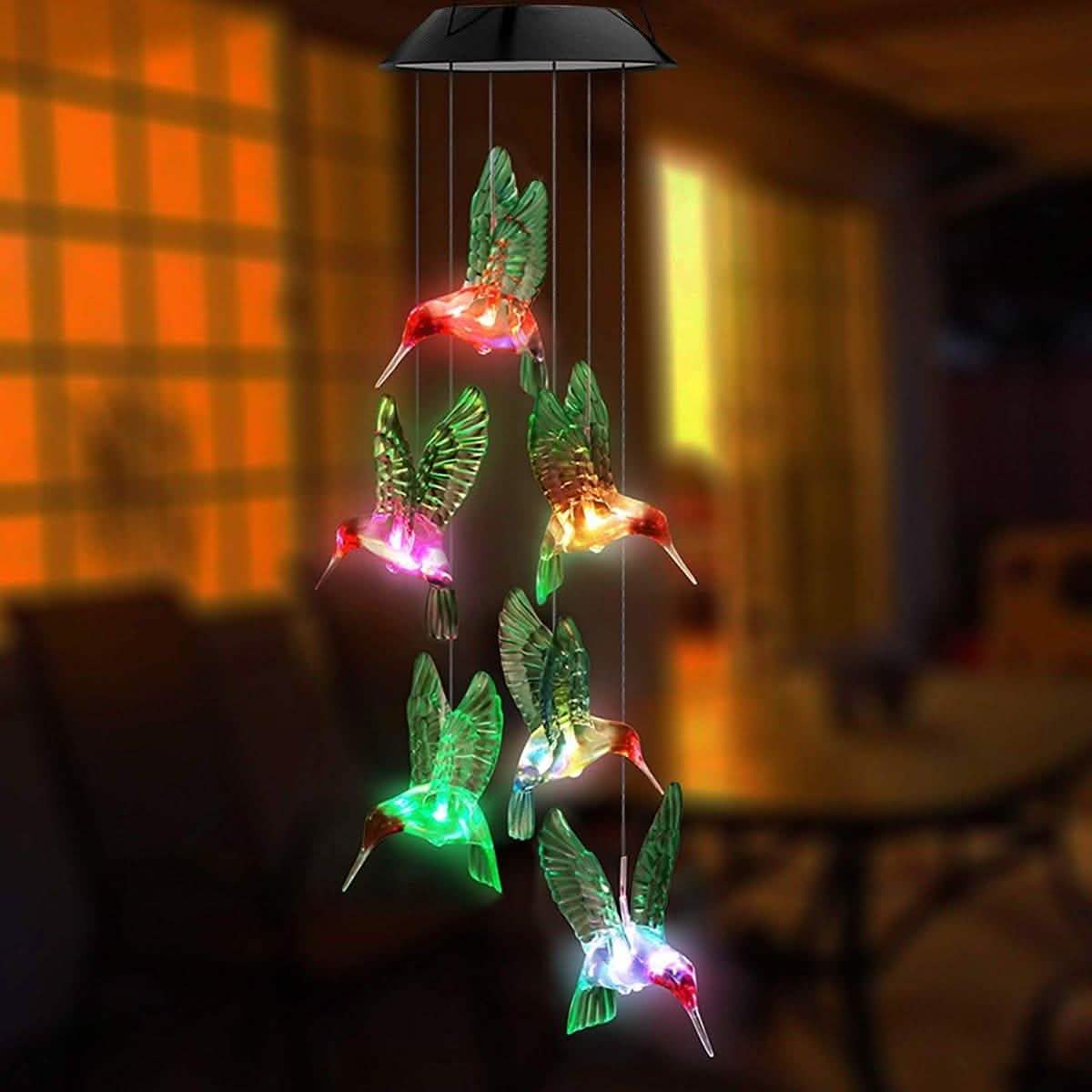 LED Solar String Lights Hummingbird Wind Chime