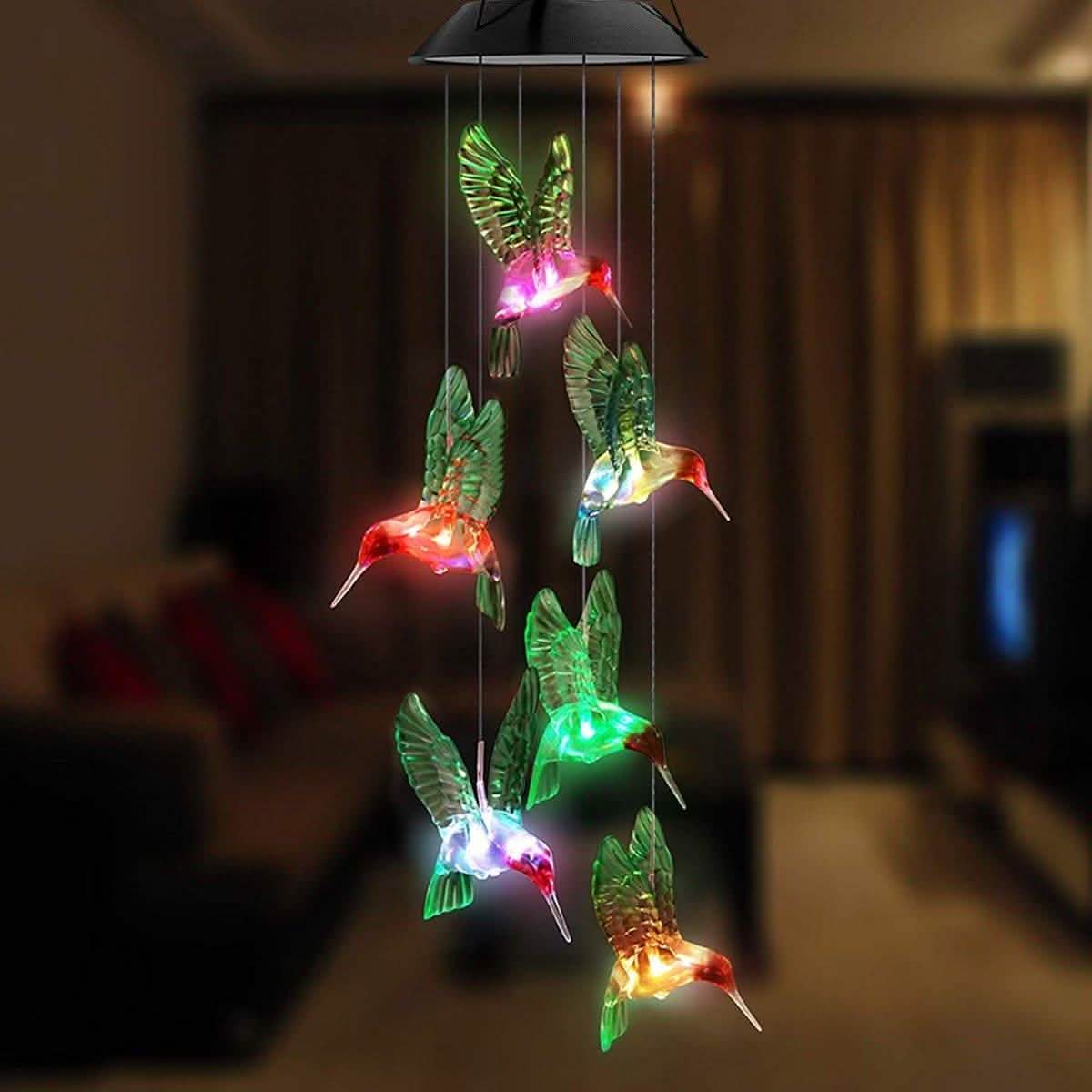 LED Solar String Lights Hummingbird Wind Chime