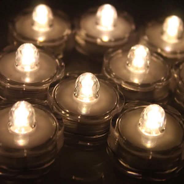 LED Submersible Waterproof Floral Decoration Tea Vase Battery Light Candles