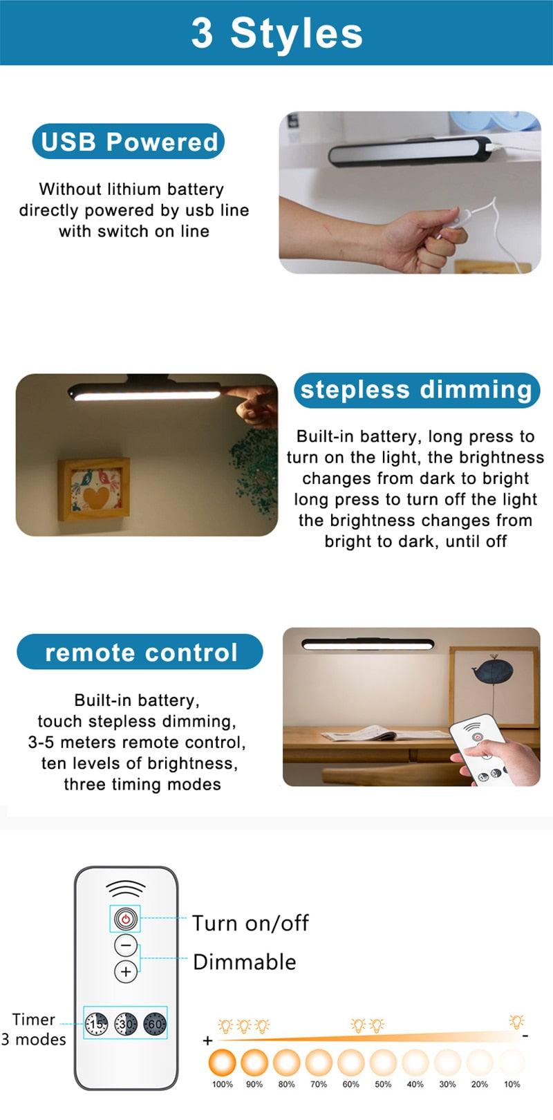 Led Table Lamp Wireless Desk Light USB Rechargeable Lights Dimmable Touch Protect Eyes For Room Desks Office Desk Lamp Decorative Table Lamp Cute Study Lamps for Bedroom Décor
