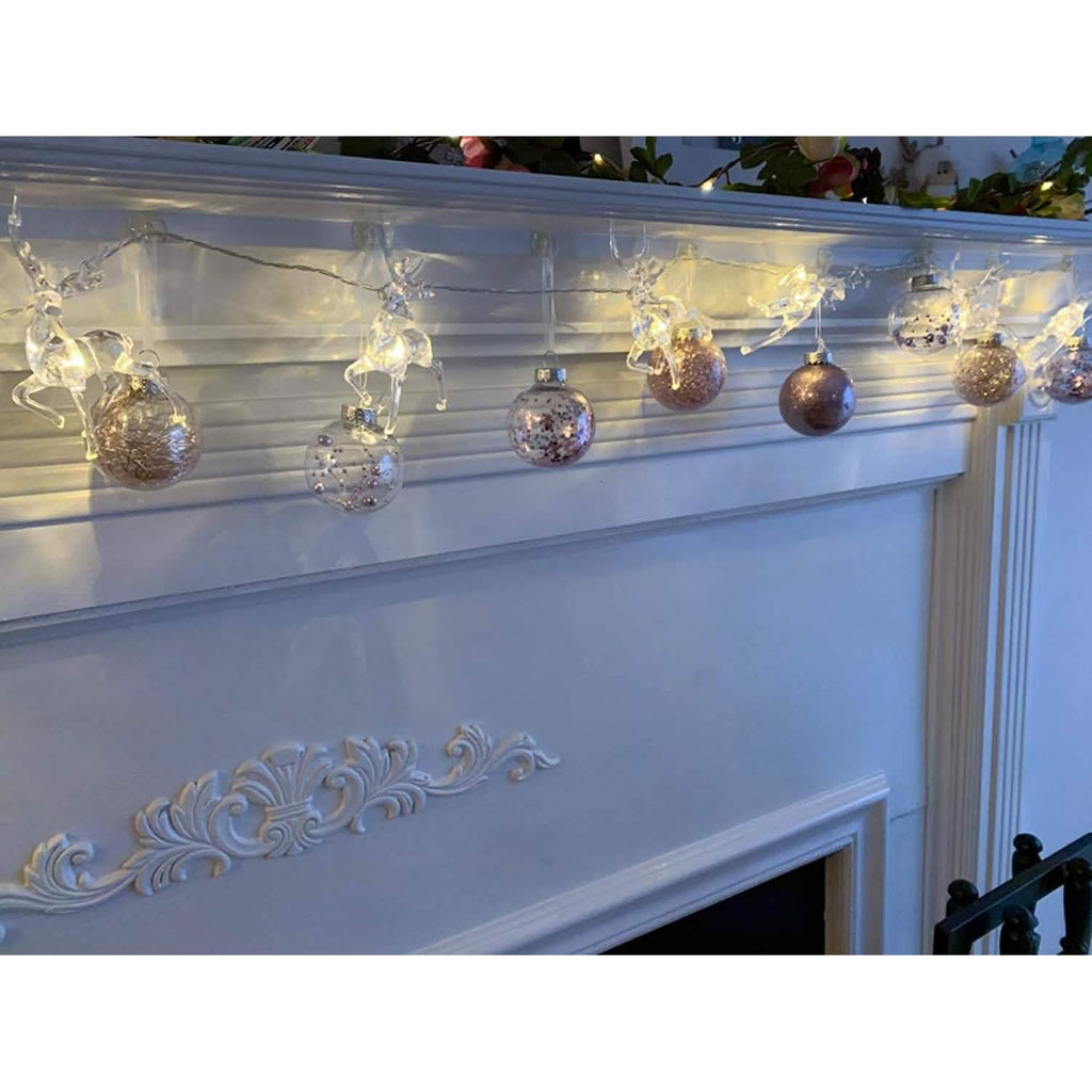 LED Warm White Christmas Lights Reindeer String Lights