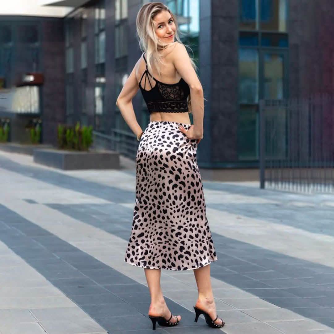 Leopard Slip Skirt